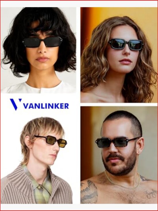 Retro Square Sunglasses with UV400 Protection Plastic Frame main image 5